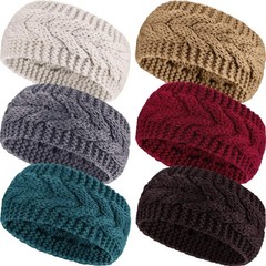 Winter Warm Knitted Headband for Women Girls Soild Color Elastic Head Turban