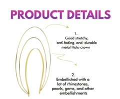 Headbands for women, Light up,GOLD or SILVER Color, White Lights, Angel Halo