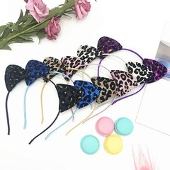 Leopard Pattern Cats Ear Hairhoop 2000s Headband for Formal Party Music Festival