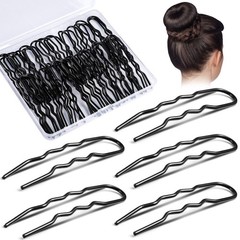 50Pcs 3 Inches U Shaped Hair Pins Ballet 1 Count (Pack of 50), black(3 inch)