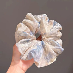 Korea Fashion Leopard Print Oversized Scrunchie for Women Elastic Big Hair Tie G