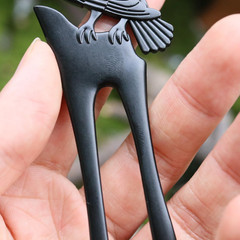 2PK U Shaped Viking Raven Metal Hair Prong Forks French Hair Styling Pins Black