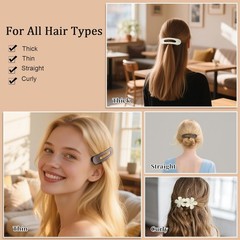 10 Pcs Flat Hair Clips, Lay Flat Claw Clips for Women Thick Thin Curly Straight