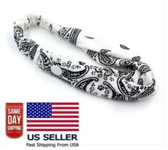 Headband Buttons Face Masks Holder Ear Saver White Paisley US Seller Fast Ship