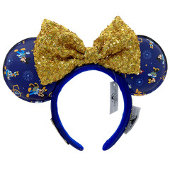 Minnie Mouse Blue Headband 50th Anniversary Disney-Parks Ears WDW US Stock