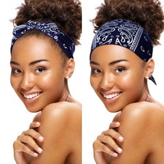 6 Pieces Wide Headbands for Women, Adjustable Bandana Paisley Patterns