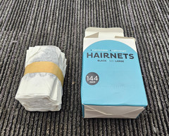 (QTY 288) Safeko Hair Nets Wrapped Lightweight Nylon Hairnet Black Large