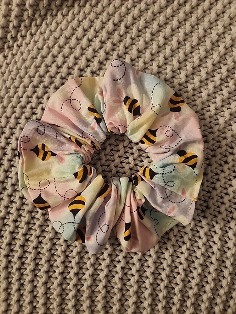 Handmade Hair Scrunchie Easter Bunny Bee 🐝 theme