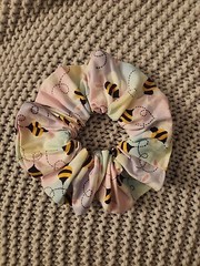 Handmade Hair Scrunchie Easter Bunny Bee 🐝 theme