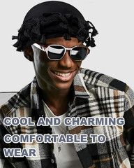 Halo Turban for Men Women Satin Lined Durag Head Wraps Skull Cap Pre-Tied Tassel