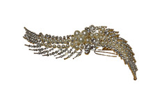 Sparkly Pearl and Diamond Cluster Hair Comb