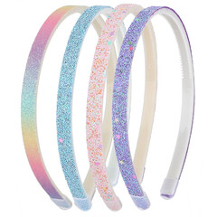 Sparkly Glitter Headband – 4Pcs Colorful Non-Slip Chunky Hair Bands