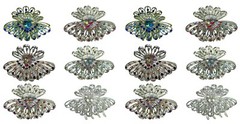 Dz Pk JCGY Hair Claws Metal Jaw Clips Antique Silver Trim Bridal Claw NF86480-1