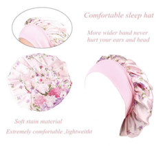 3PK Satin Fabric Bonnet Silk Night Sleep Cap Hair Head Covers Wide Elastic Band