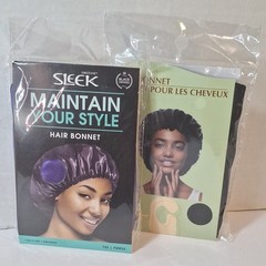 Sleek Satin Hair Bonnet Purple Maintain Your Style Women Black Owned MPN 765