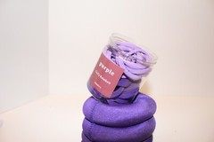 50 Count PURPLE/LAVENDER Microfiber Towel Seamless Scrunchies for Girls