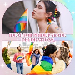 Yuxung 6 Pcs Rainbow Heart Hair Clip Claw Clips 1 Count (Pack of 6), rainbow