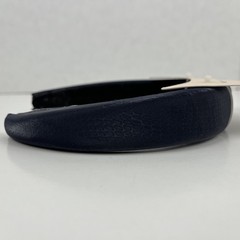 Hive & Co Faux Leather Headband Navy Blue Padded Snake Skin Texture