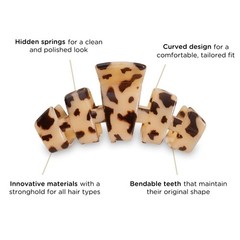 TELETIES – Small Hair Clip – Claw 1 Count (Pack of 1), Blonde Tortoise