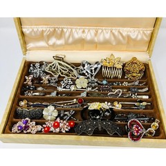 Vintage Silver & Gold Tone Hair Accessory Butterfly Clip, Pins Floral Combs 30pc