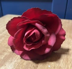 Red Rose Fake Silk Flower Pens. Set Of 4ea. Great Gift Stationary Ballpoint.￼