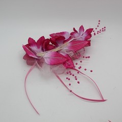 Floral Hair Clips Set 5pc Fuchsia Pink Purple Wedding Prom Good Accessory