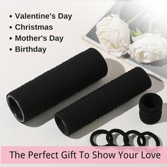 120PCS Black Hair Ties for Thick Hair – Seamless No Damage Elastic Ponytail Hold