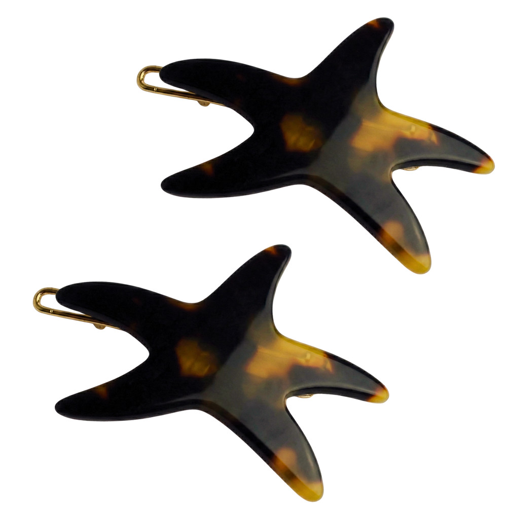 French Amie Star Fish Small Hair Clips Cellulose Acetate Beach Barrette Slide