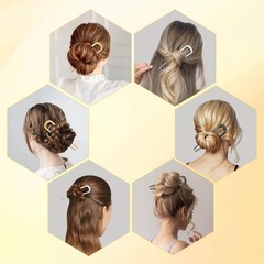 3PCS Metal French Hair Pin-5.5″, Elegant & Durable U Shaped Hair Pins for Women