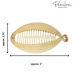 Parcelona French Fat Oval Crystal Brown 1 Count (Pack of 1),