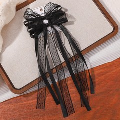 2Pcs Lace Satin Ribbon Bow Clip Women’s Double Ponytail Braid Sweet Hair Clip