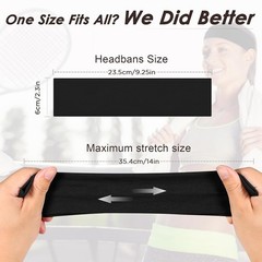 Headbands for Women, 8 Pack Soft Cotton Stretchy Non Slip Hair Bands for Sports