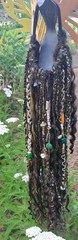 full 45 Handmade Dreadlocks Extensions Soft Curly Ends Dreads Braids with beads