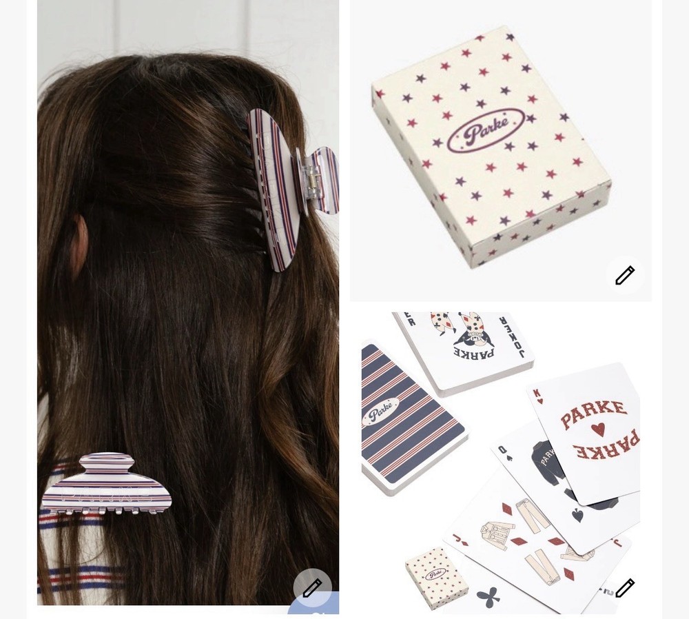 Parke Claw Clip W/Pouch & Deck Of Cards Anchor stripe NIP
