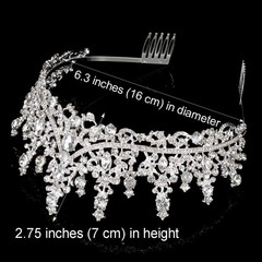 COCIDE Tiara and Crown for Women Crystal Queen Rhinestone T1,Silver
