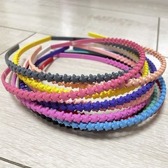 12 PCS Colorful Thin Plastic Five Star Headbands Teeth Hair Accessories Girls