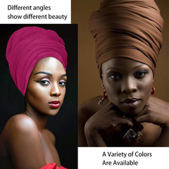 12 Pieces Head Wrap Scarf Stretch Jersey Turban Extra Long Ultra Soft Urban