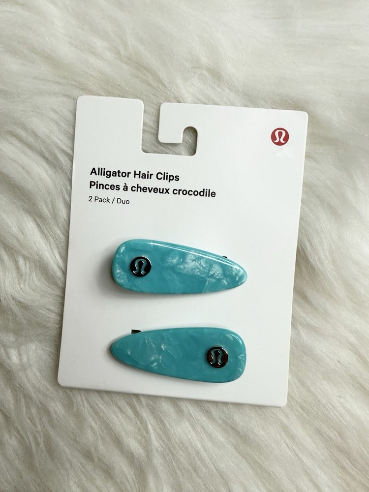 Lululemon Alligator Hair Clips 2 Pack IBNB Blue New