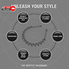 2 PCS Metal Hair Band for Men Headband Women Bands, Head Bands for Women’S Hair