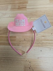 I Do Crew, Pink “Team Bride” Cowboy Hat Headband Bachelorette Party NEW