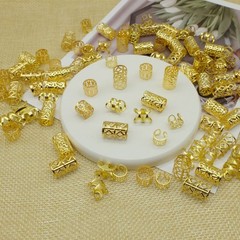 100-Piece Gold Adjustable Hair Rings – Ideal for Prom, Halloween & More