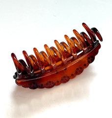 Amber Tortoise Hair Claw Clip Rhinestone Brown 3.5″