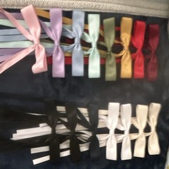 Multicolor Ribbon Bow Hair Accessories Set, Assorted Colors, Solid Glitter