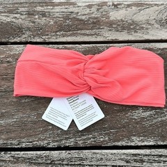 Lululemon Womens Ribbed Nulu Twist-Front Headband Raspberry pink Cream NWT
