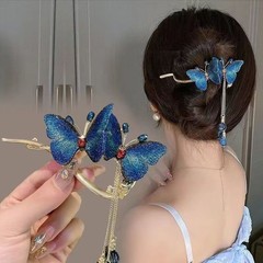 Butterfly tassel hair accessory, high-end elegant large hair clip