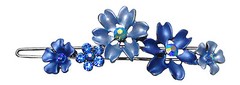 Crystal Flower Barrette with Snap-On Hair Clip for Thin Hair YY86400-11