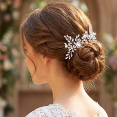 Silver Hair Pins Rhinestone Wedding Hair Pieces Bridal Hair Accessories for Brid