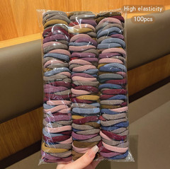 100pcs Seamless Elastic Hair Bands High Stretch Korean Style Daily – NEW