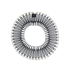 Black Full Circle Stretch Comb Headband – Flexible Diamond Teeth Hair Accessory