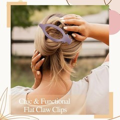 KICOSY 8PCS Flat Hair Clips for Women Non Slip Claw Clips Purple